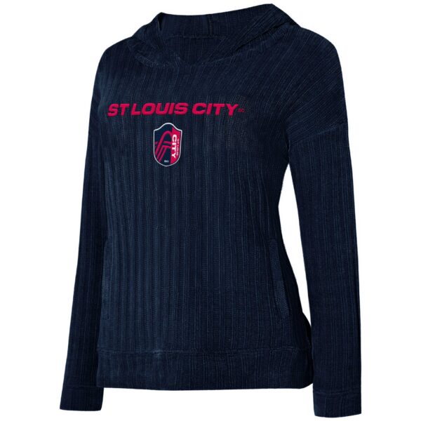 Women's Concepts Sport  Navy St. Louis City SC Linger Long Sleeve Hooded Top