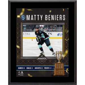 Matty Beniers Seattle Kraken 2023 Calder Trophy Winner 10.5" x 13" Sublimated Plaque