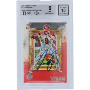 Joe Burrow Cincinnati Bengals Autographed 2020 Panini Chronicles Gridiron Kings #GK-1 Beckett Fanatics Witnessed Authenticated 9/10 Rookie Card - 9,8.5,9,9.5 Subgrades