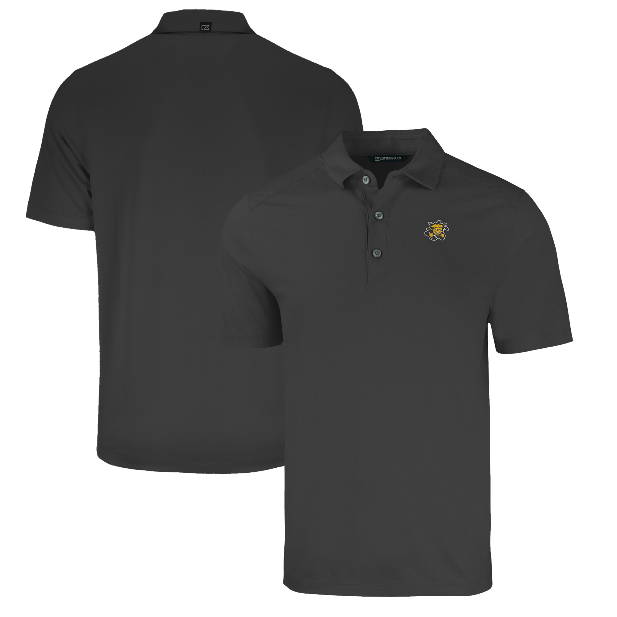 Men's Cutter & Buck Heather Black Wichita State Shockers Forge Eco Stretch Recycled Polo - Image 5