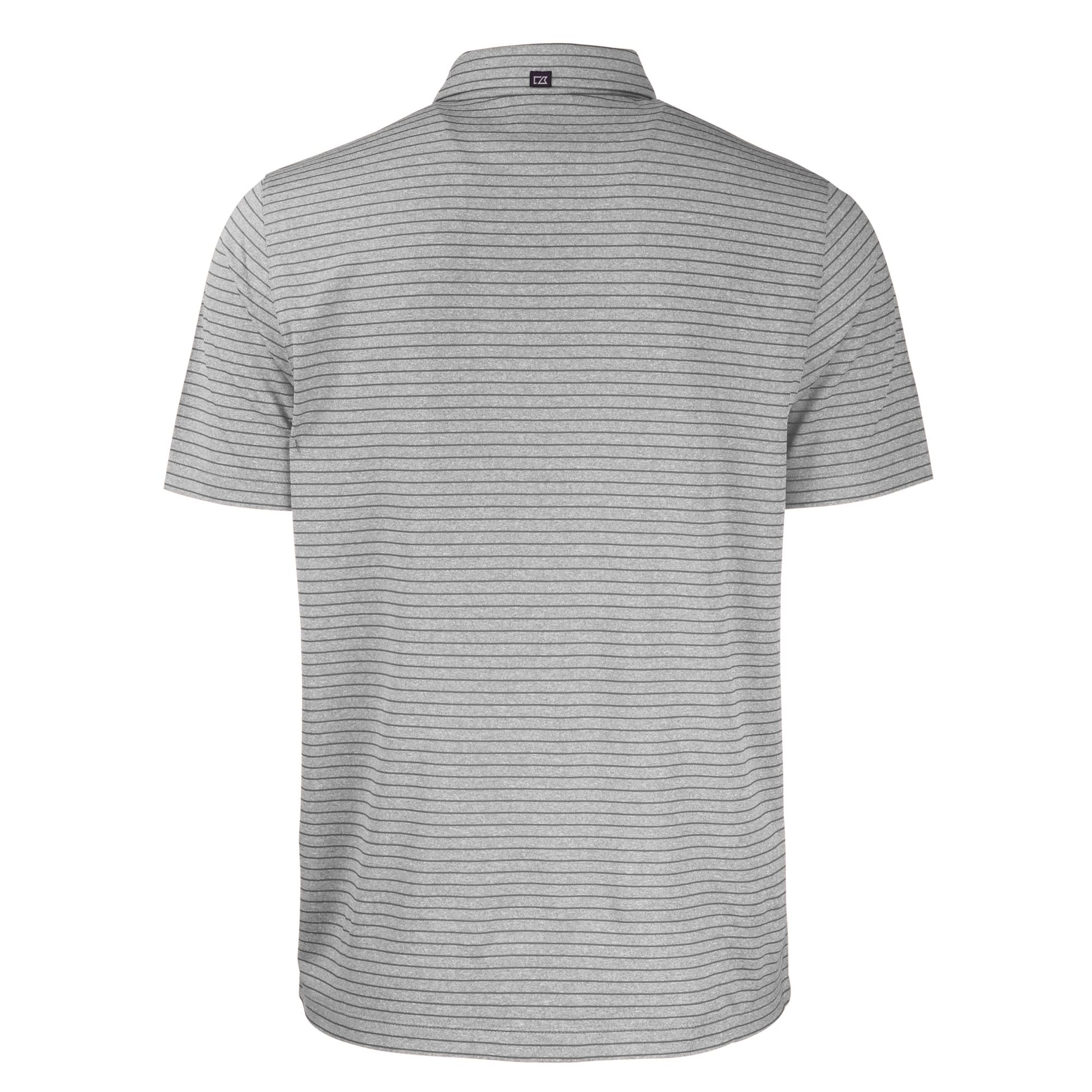 Men's Cutter & Buck Heather Gray Wisconsin Badgers Big & Tall Forge Eco Heather Stripe Stretch Recycled Polo - Image 7