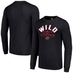 Men's Starter  Black Minnesota Wild Puck Long Sleeve T-Shirt