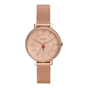 Women's Fossil Rose Gold Philadelphia Phillies Jacqueline Stainless Steel Watch