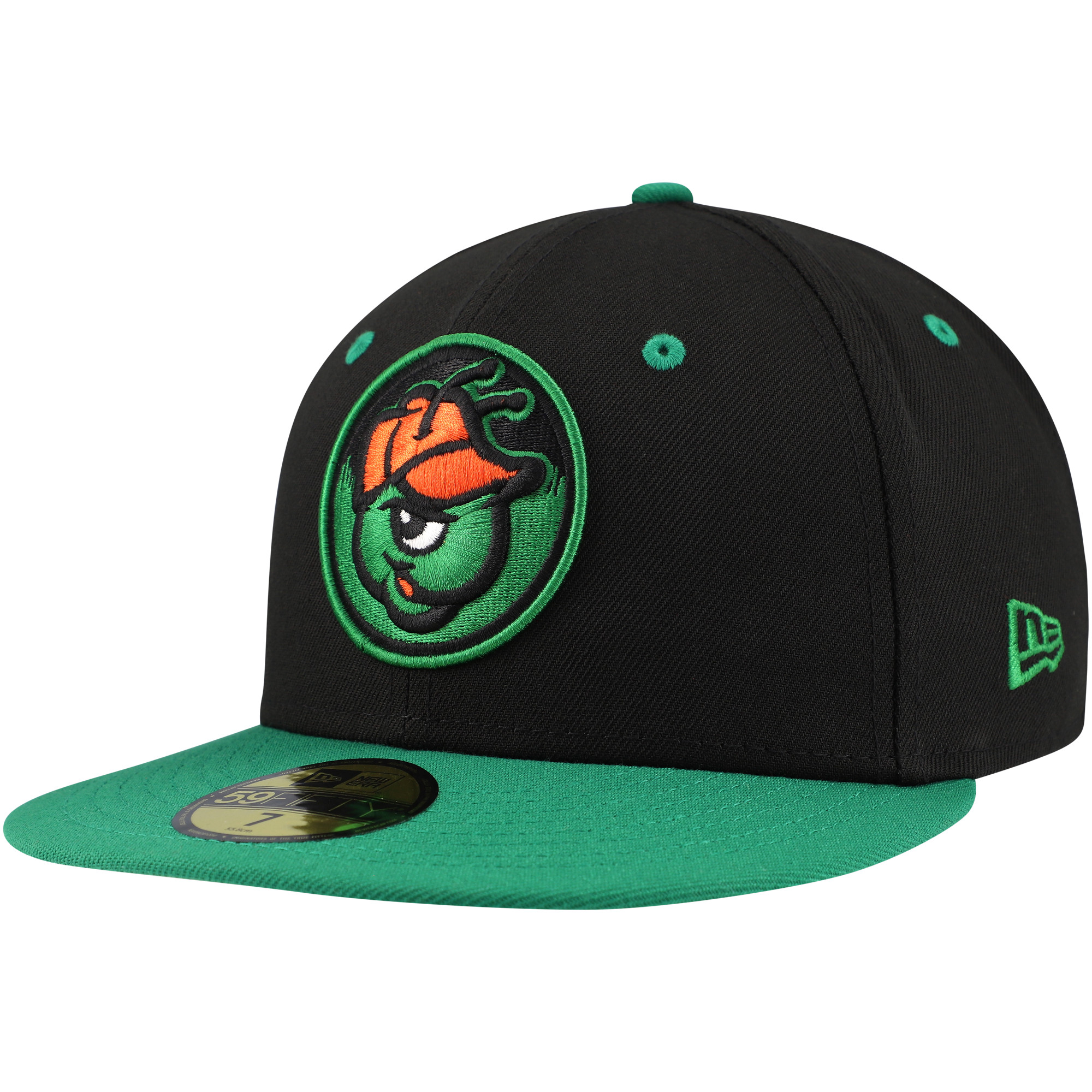 Men's New Era Black Greensboro Grasshoppers Authentic Collection 59FIFTY Fitted Hat - Image 7