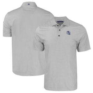 Men's Cutter & Buck  Gray Buffalo Bills Helmet Big & Tall Pike Eco Tonal Geo Print Stretch Recycled Polo