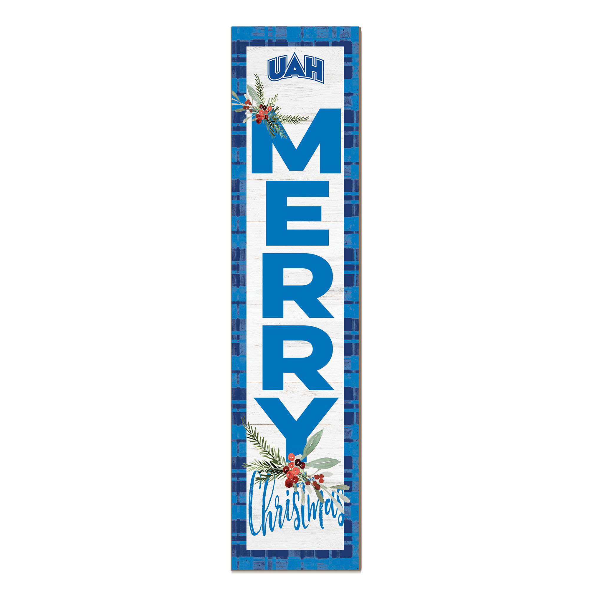 UAH Chargers 12'' x 48'' Outdoor Merry Christmas Leaner