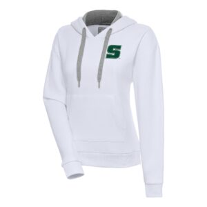 Women's Antigua  White Slippery Rock Pride Victory Pullover Hoodie