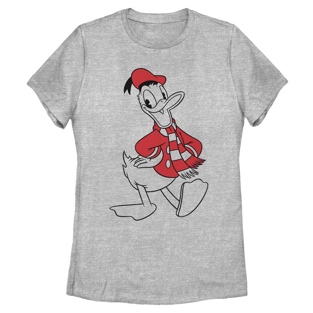 Women's Mad Engine Donald Duck Heather Gray Mickey & Friends Holiday Graphic T-Shirt