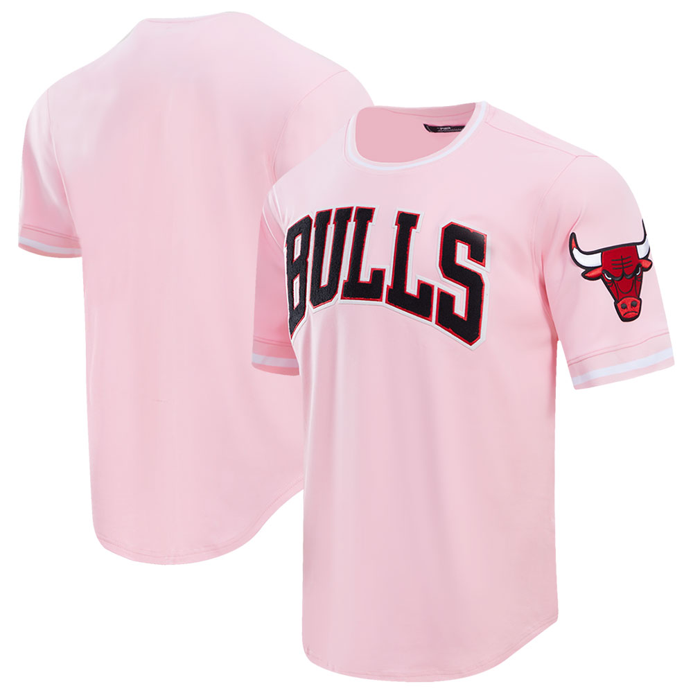 Men's Pro Standard Pink Chicago Bulls Classic Chenille Double Knit T-Shirt