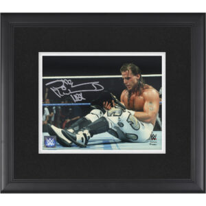 Shawn Michaels WWE Autographed Framed 8" x 10" WrestleMania 12 Holding Title Photograph