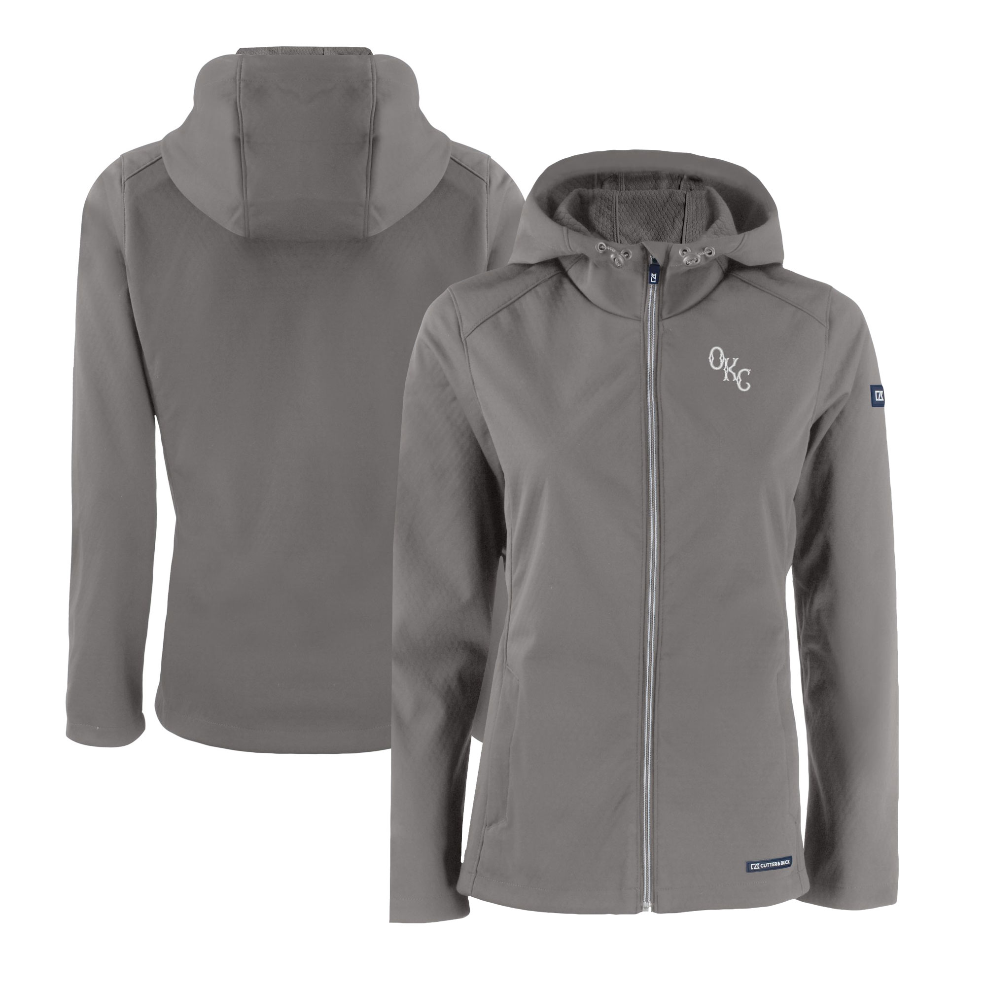 Women's Cutter & Buck Steel Oklahoma City Baseball Club Evoke Eco Softshell Recycled Full-Zip Jacket