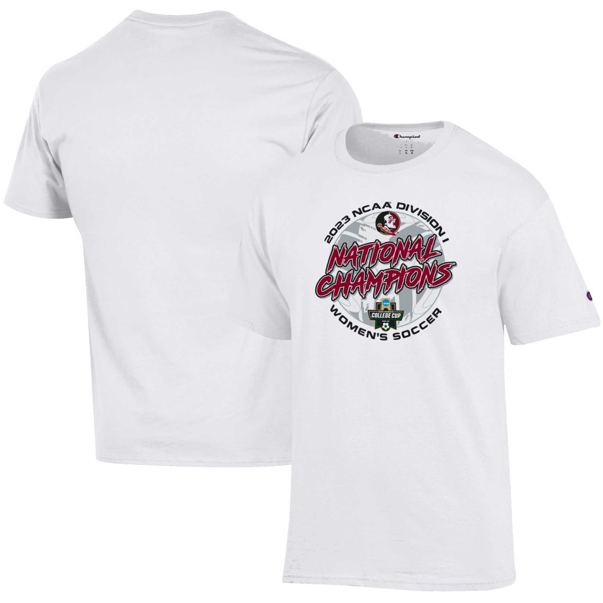 Unisex Champion White Florida State Seminoles 2023 NCAA Women's Soccer National Champions Locker Room T-Shirt - Image 5