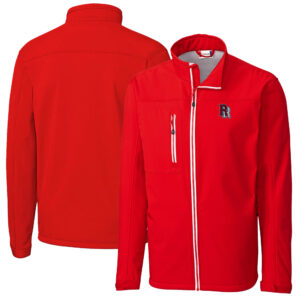 Men's Cutter & Buck  Red Round Rock Express  Clique Telemark Eco Stretch Softshell Full-Zip Jacket