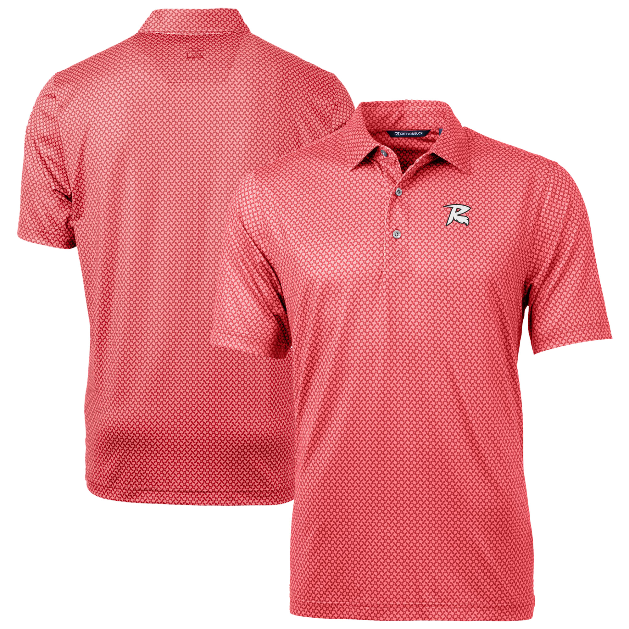 Men's Cutter & Buck Red Richmond Flying Squirrels Pike Banner Print Stretch Polo
