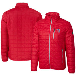 Men's Cutter & Buck Red Tennessee Smokies Rainier PrimaLoft Eco Insulated Full-Zip Puffer Jacket