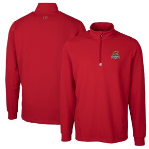 Men's Cutter & Buck Red Toledo Mud Hens Traverse Stretch Quarter-Zip Pullover Top