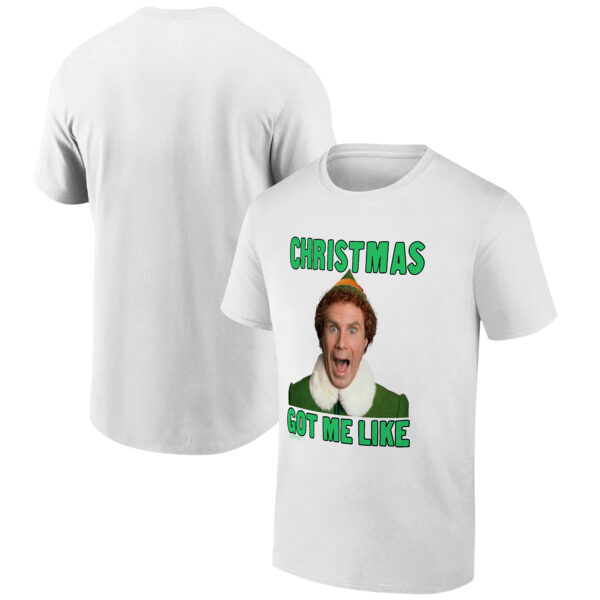Men's Ripple Junction White Elf Christmas Got Me Like Holiday Graphic T-Shirt - Image 4