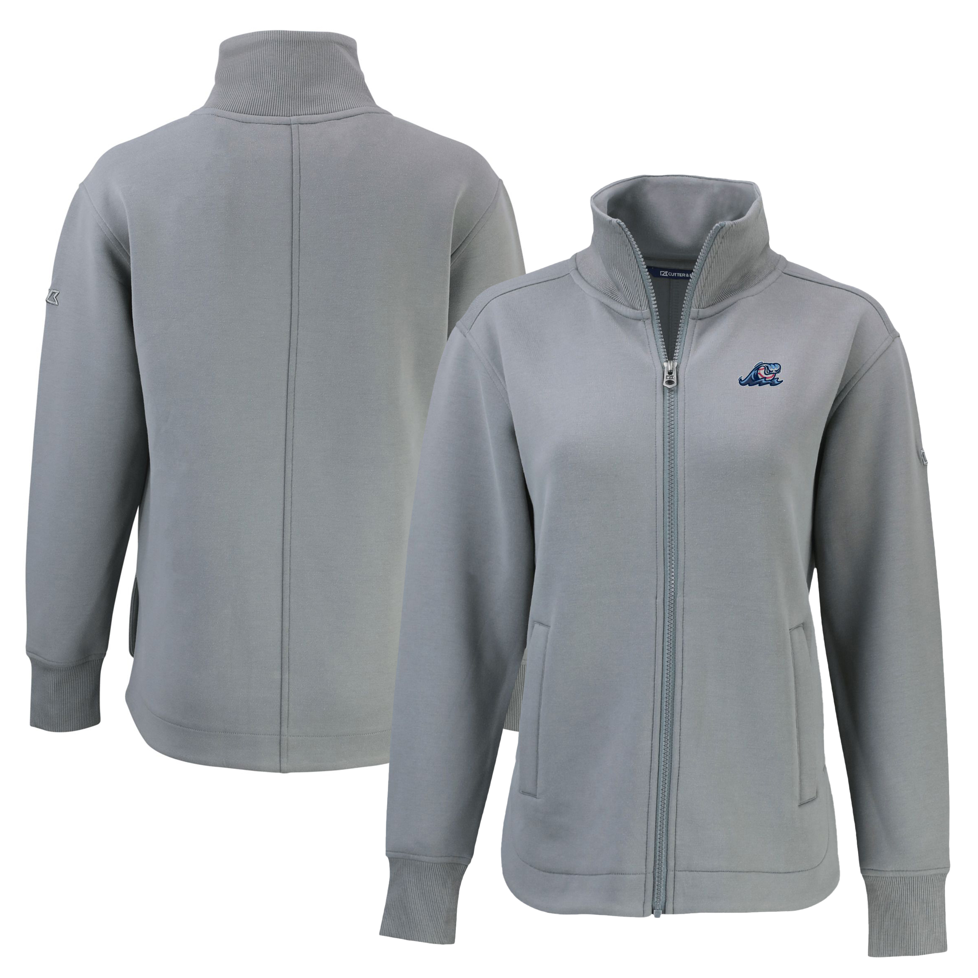 Women's Cutter & Buck Gray West Michigan Whitecaps Roam Eco Recycled Full-Zip Jacket - Image 5