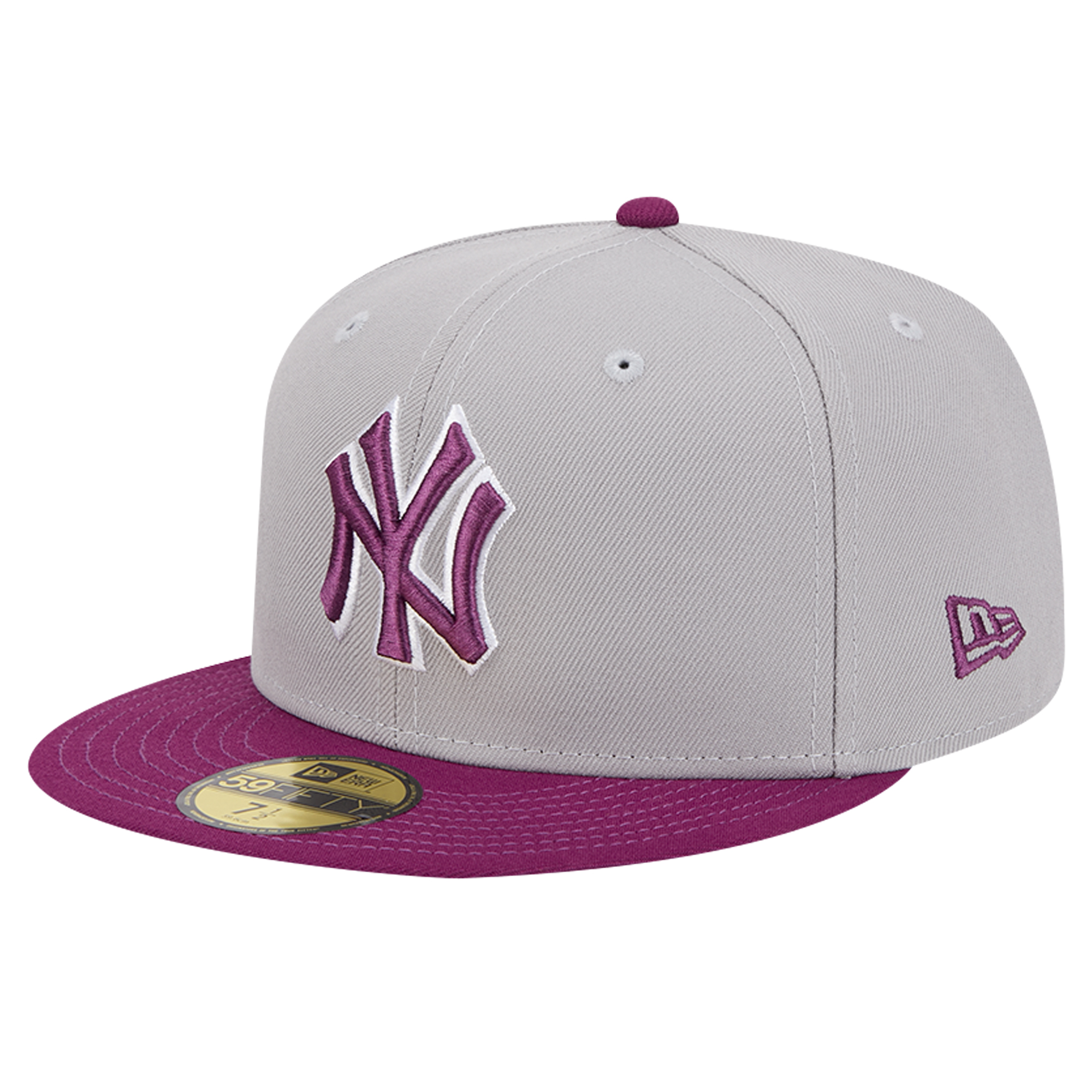 Men's New Era Gray/Purple New York Yankees Two-Tone Color Pack 59FIFTY Fitted Hat - Image 2