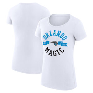 Women's G-III 4Her by Carl Banks White Orlando Magic Large City Logo Fitted T-Shirt