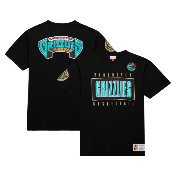 Men's Mitchell & Ness Black Vancouver Grizzlies Hardwood Classics Team OG 2.0 Premium Vintage Logo T-Shirt