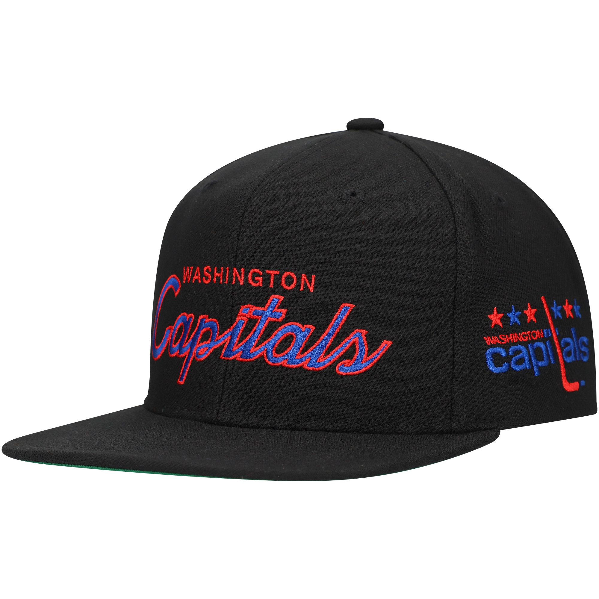 Men's Mitchell & Ness Black Washington Capitals Core Team Script 2.0 Snapback Hat - Image 2
