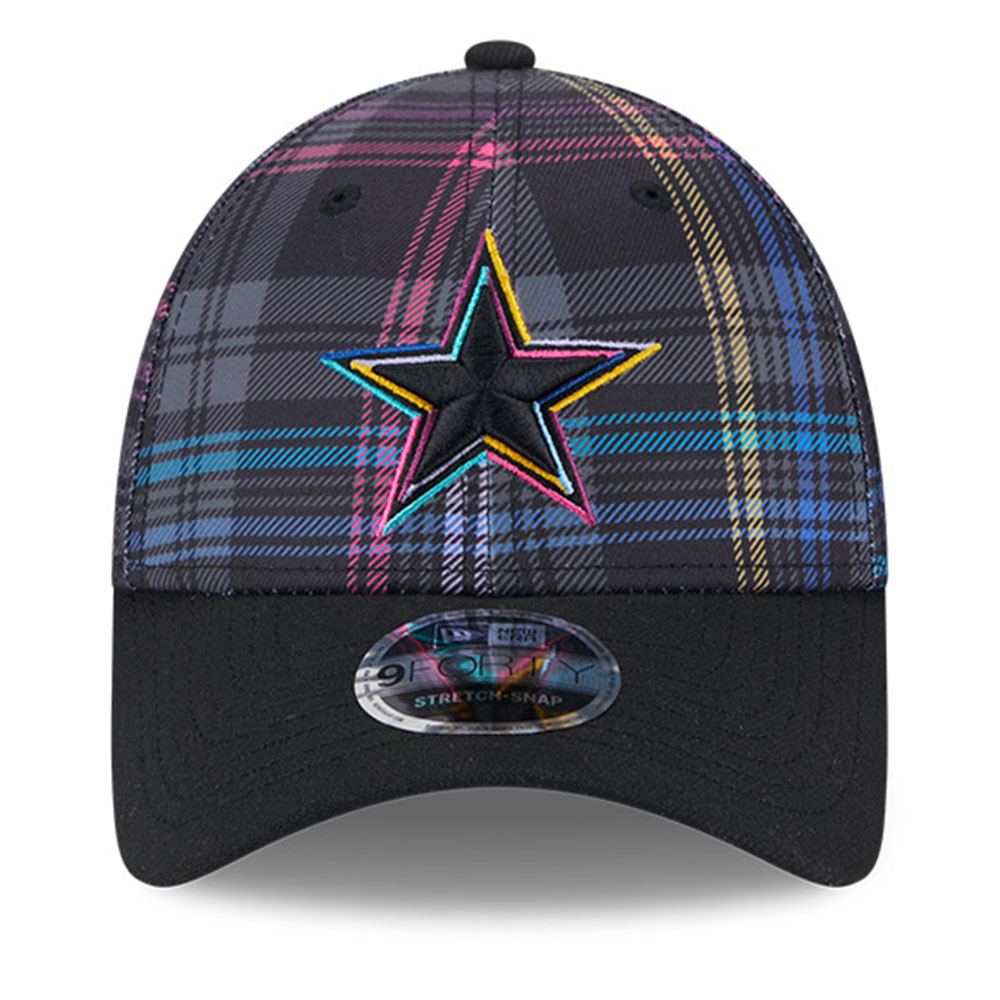 Men's New Era Black Dallas Cowboys 2024 NFL Crucial Catch Plaid 9FORTY Adjustable Hat - Image 8