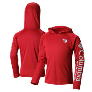 Youth Columbia Red Cleveland Guardians Terminal Tackle Long Sleeve Hoodie T-Shirt
