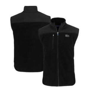 Men's Cutter & Buck Black Ivy League Big & Tall Cascade Eco Sherpa Fleece Full-Zip Vest