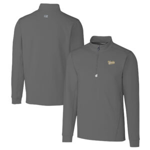 Men's Cutter & Buck  Gray Vanderbilt Commodores Vault DryTec Traverse Stretch Quarter-Zip Pullover