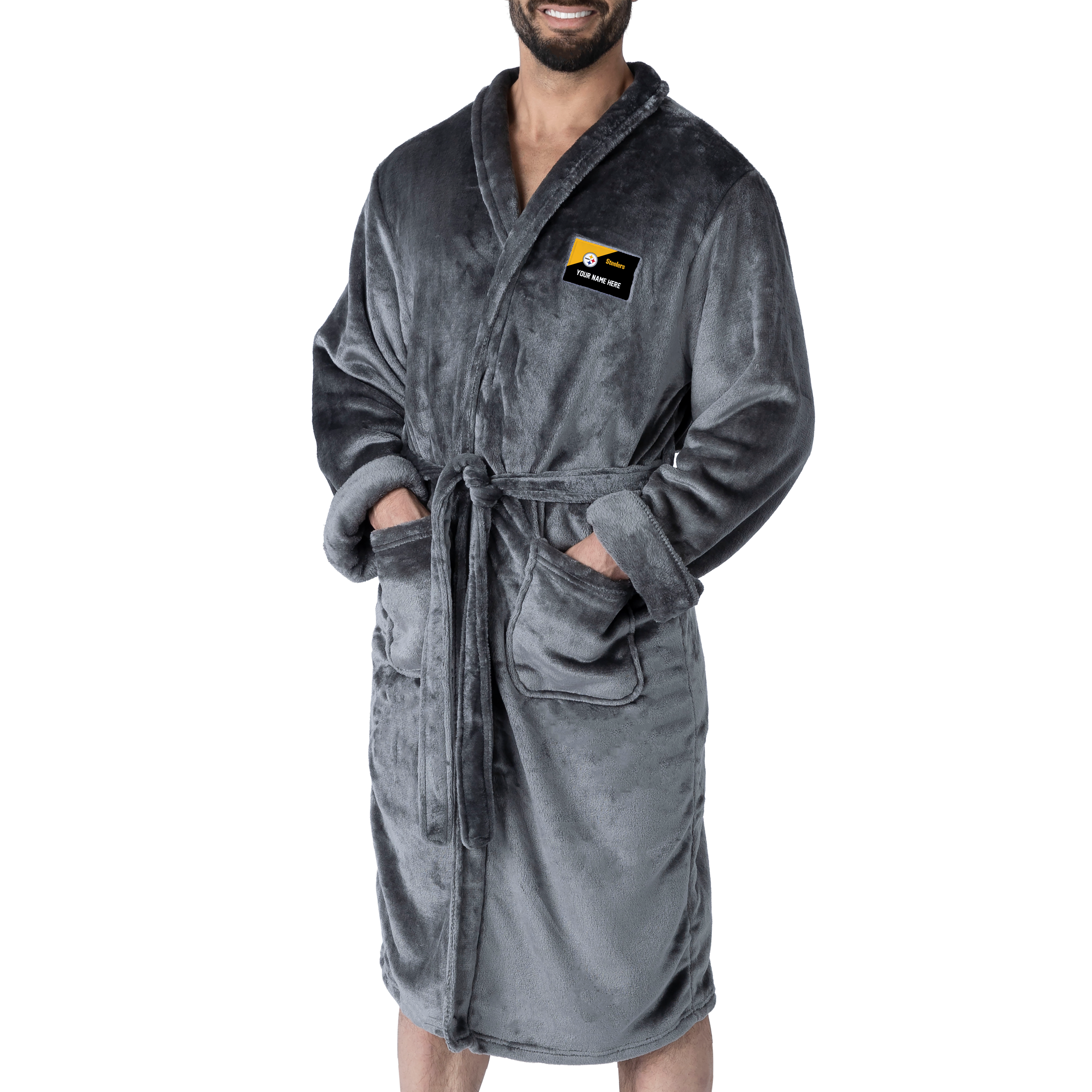 Unisex The Northwest Group Gray Pittsburgh Steelers Snipe Personalized Robe