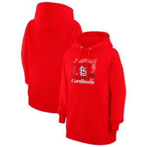 Women's G-III 4Her by Carl Banks Red St. Louis Cardinals Collage Team Graphic Fleece Pullover Hoodie