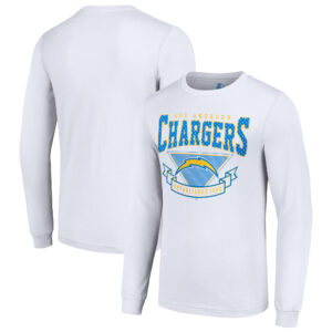 Men's Starter White Los Angeles Chargers '80s Inspired Team Logo Long Sleeve T-Shirt