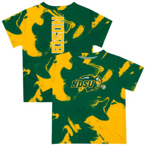 Infant Vive La Fete Green/Yellow NDSU Bison Marble Print T-Shirt