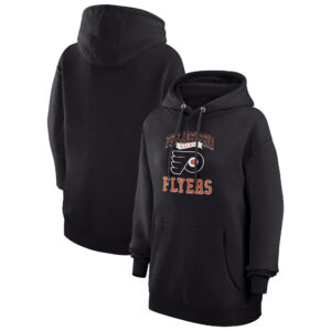 Women's G-III 4Her by Carl Banks Black Philadelphia Flyers Team Logo Tri-Blend Fleece Pullover Hoodie