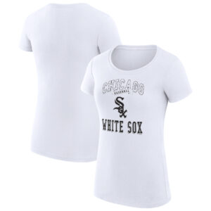 Women's G-III 4Her by Carl Banks White Chicago White Sox Team Logo Graphic Fitted T-Shirt