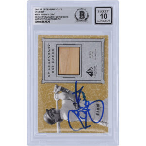 Robin Yount Milwaukee Brewers Autographed 2001 Upper Deck SP Legendary Cuts Game Bat Relic #B-RY Beckett Fanatics Witnessed Authenticated 10 Card