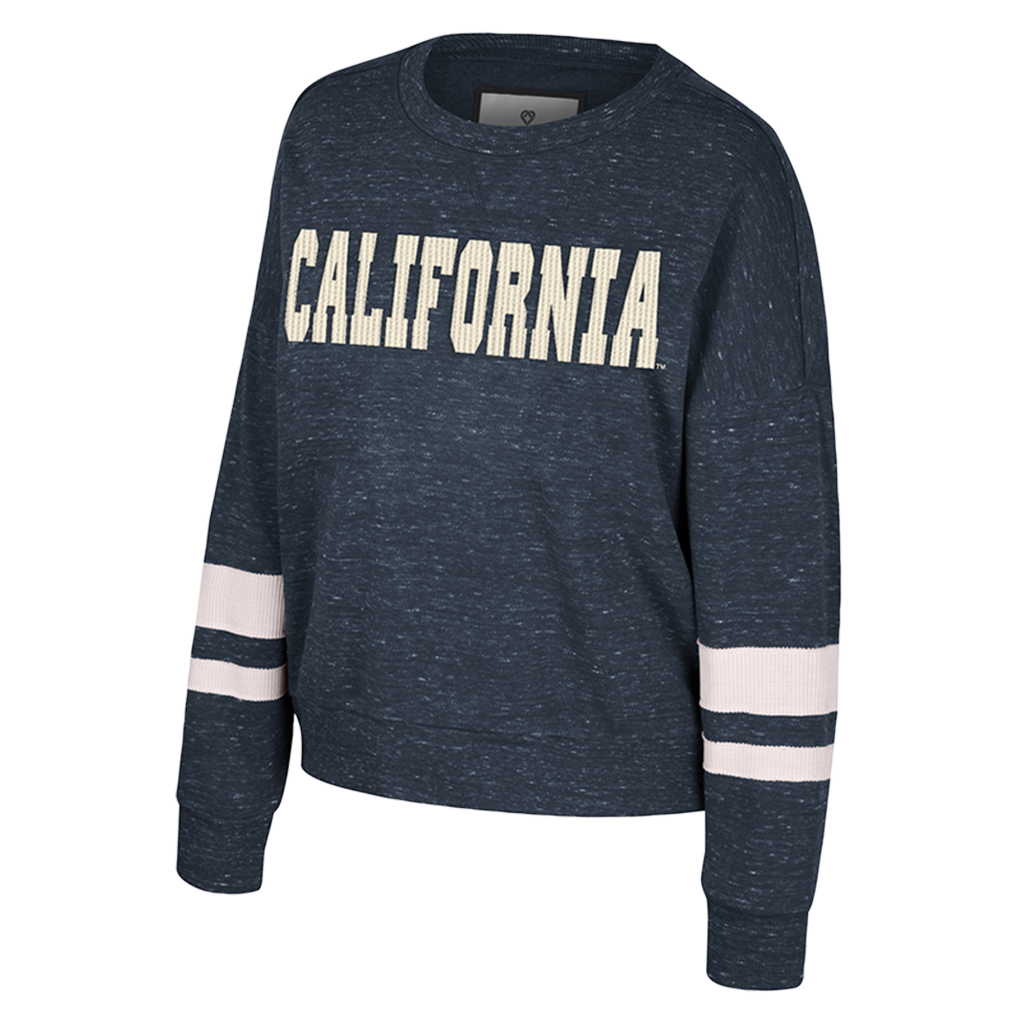 Women's Colosseum Navy Cal Bears Lost City Speckle Pullover Sweatshirt - Image 6