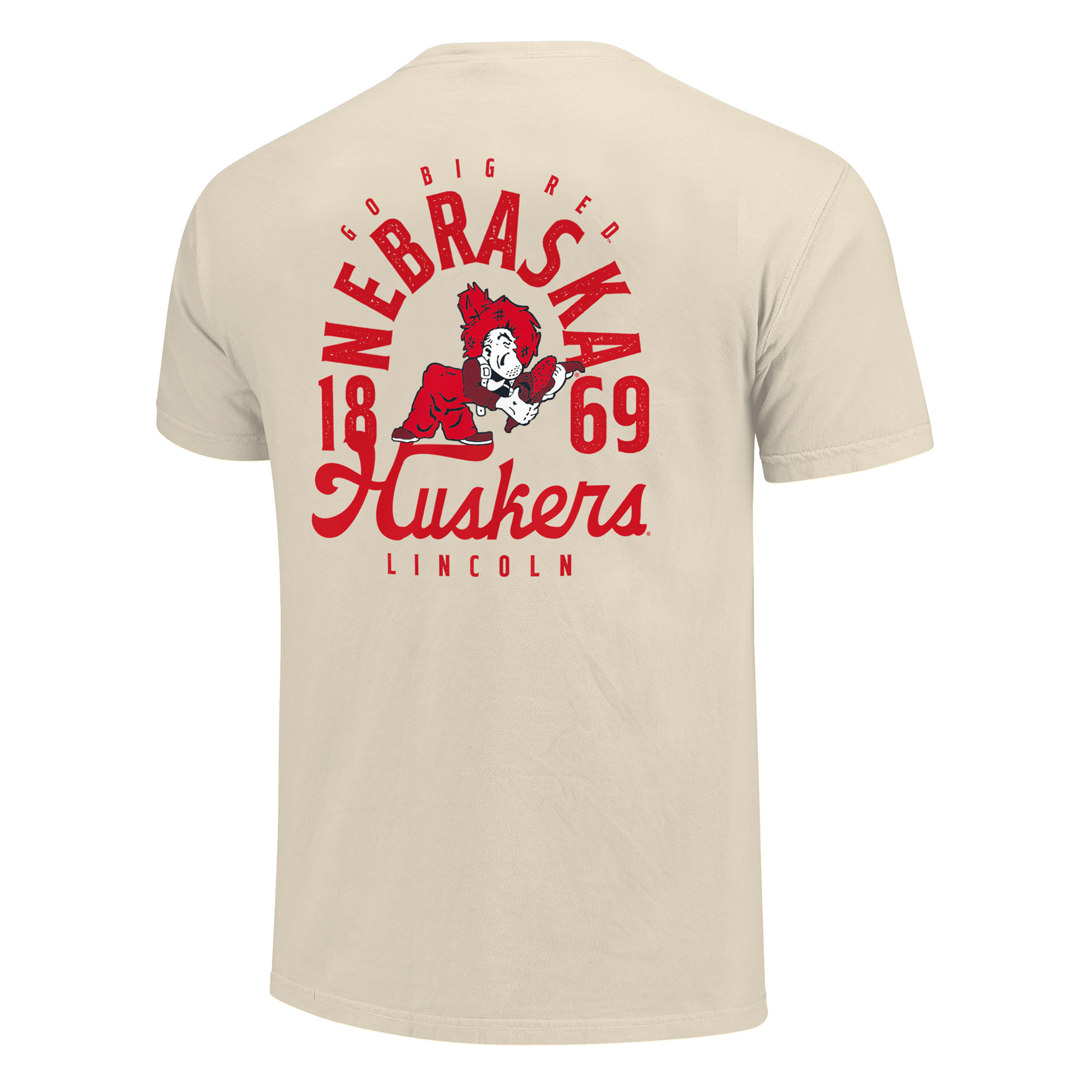 Men's Cream Nebraska Huskers Comfort Colors Mascot Overlay T-Shirt - Image 4