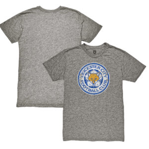 Men's 1863FC Heather Gray Leicester City Color Badge Vintage Twisted Slub Tri-Blend T-Shirt