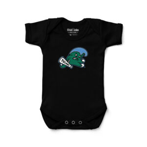 Newborn & Infant Chad & Jake Black Tulane Green Wave  Logo Bodysuit