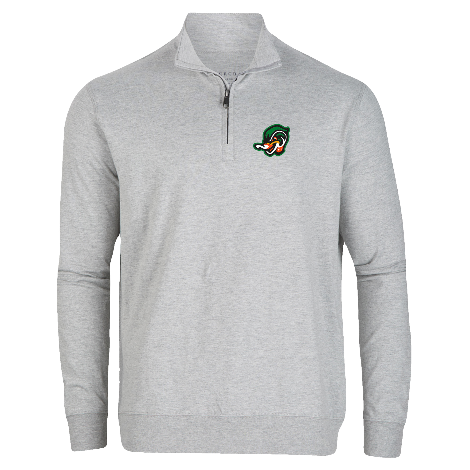 Men's Heather Gray Down East Wood Ducks Alumni Quarter-Zip Pullover Top - Image 6