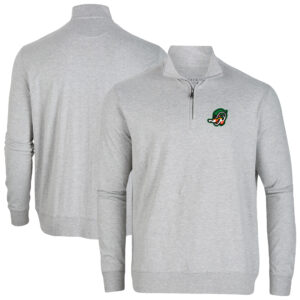 Men's Heather Gray Down East Wood Ducks Alumni Quarter-Zip Pullover Top