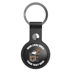Keyscaper Black New Orleans Saints Personalized AirTag Holder