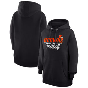Women's G-III 4Her by Carl Banks Black Cleveland Browns Team Sport Tri-Blend Fleece Pullover Hoodie