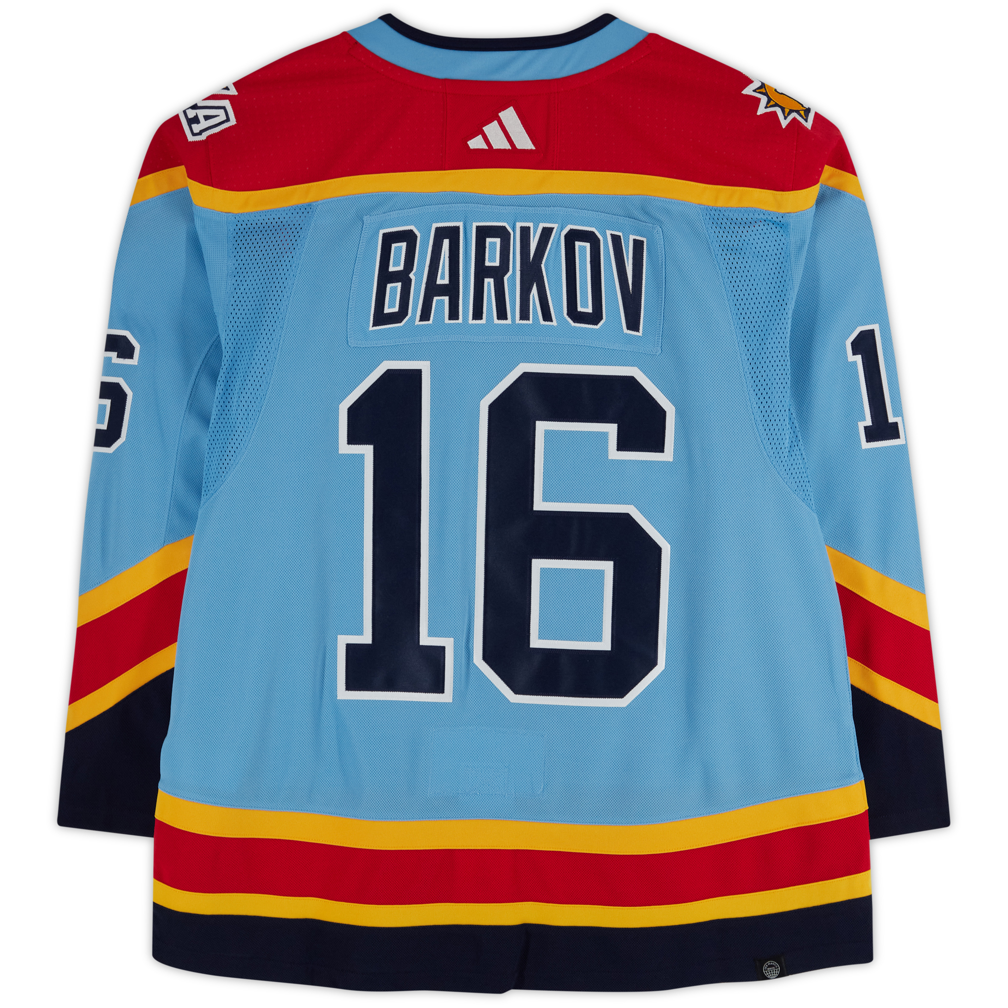 Florida Panthers 2024 Stanley Cup Champions Autographed 2022-23 Reverse Retro Light Blue adidas Authentic Jersey with Multiple Signatures and Inscriptions - Limited Edition #1/24 - Image 4