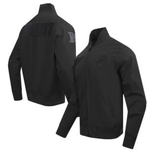 Men's Pro Standard Black Detroit Lions Neutral Twill Full-Zip Jacket