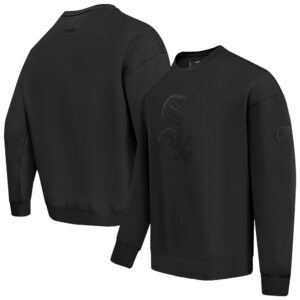 Men's Pro Standard Black Chicago White Sox Neutral Drop Shoulder Fleece Pullover Hoodie