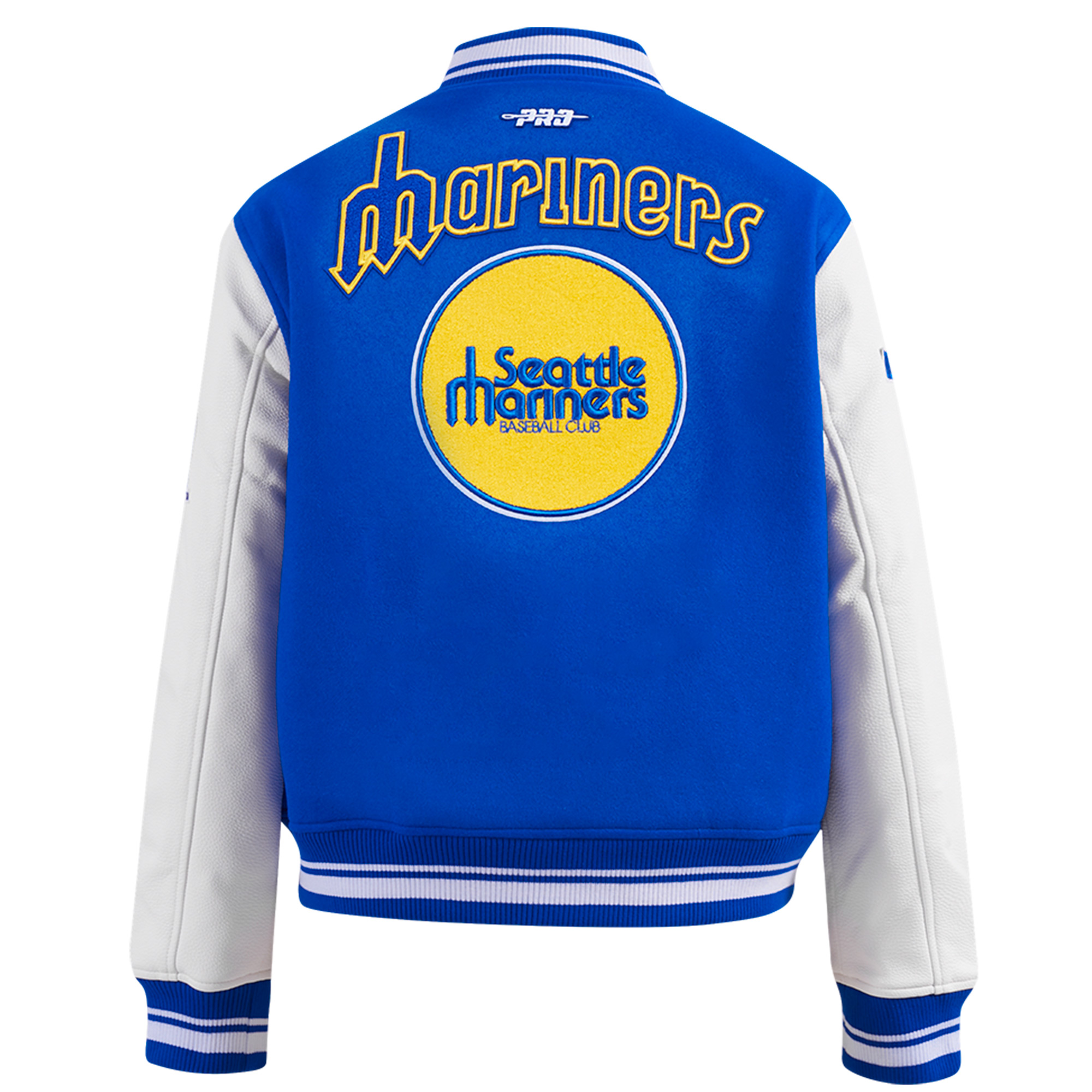 Women's Pro Standard Royal Seattle Mariners Cooperstown Collection Retro Classic Varsity Full-Snap Jacket - Image 9