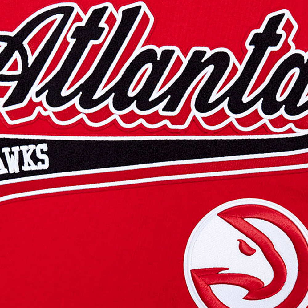 Men's Pro Standard Red Atlanta Hawks Script Tail Fleece Pullover Hoodie - Image 12